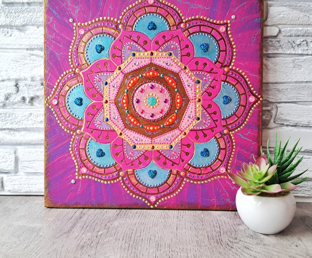 Pink mandala wall cheap art