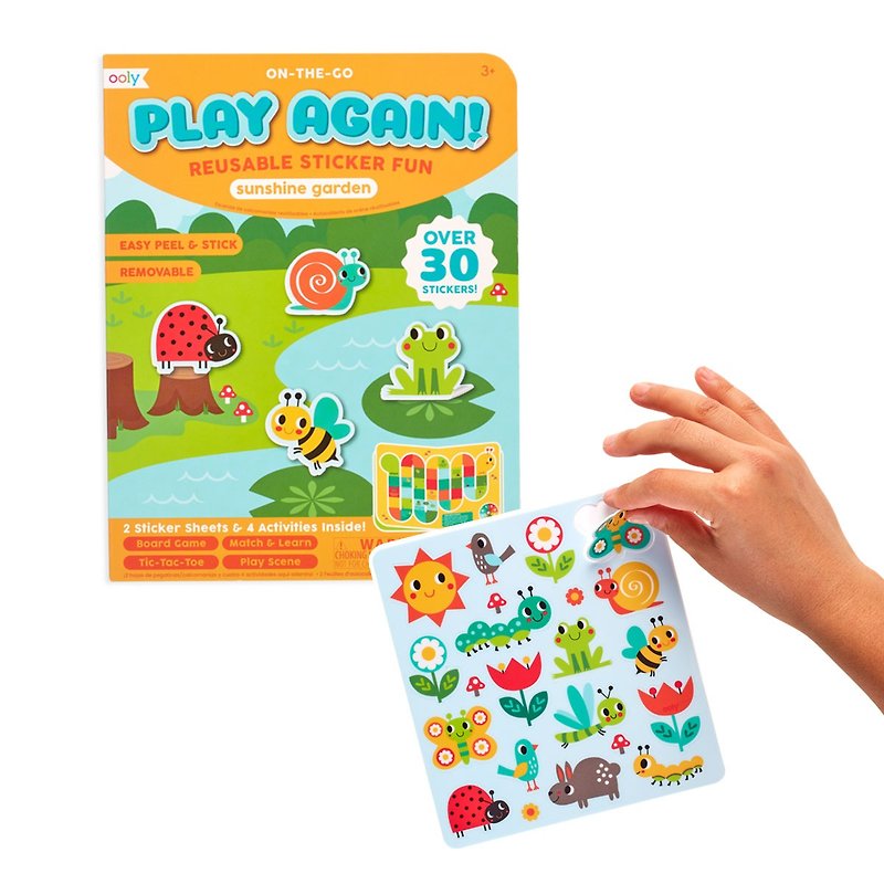 American ooly repeat stickers! Sticker Game Book─ Sunshine Garden | Thickened Static Stickers - ของเล่นเด็ก - พลาสติก สีส้ม