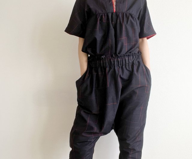 着物リメイク サルエルパンツ ならし