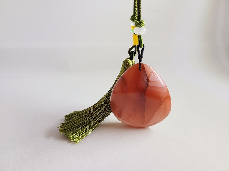 【Natural 】Natural Southern Red Agate Healing Art Car Pendant / Keychain - พวงกุญแจ - หยก สีนำ้ตาล