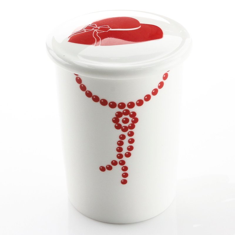 Engels Co. Lady's Mug with Lid - Mugs - Porcelain Red