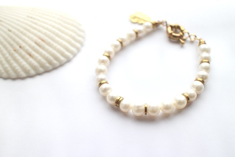 Pure song-Pearl brass handmade bracelet - Bracelets - Other Metals 