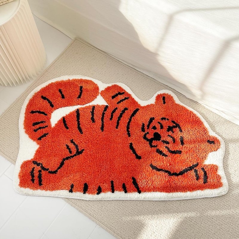 Other Materials Rugs & Floor Mats - Aow lay flat original design carpet fat tiger tufted floor mats cute bedroom bedside 2022 year of the tiger