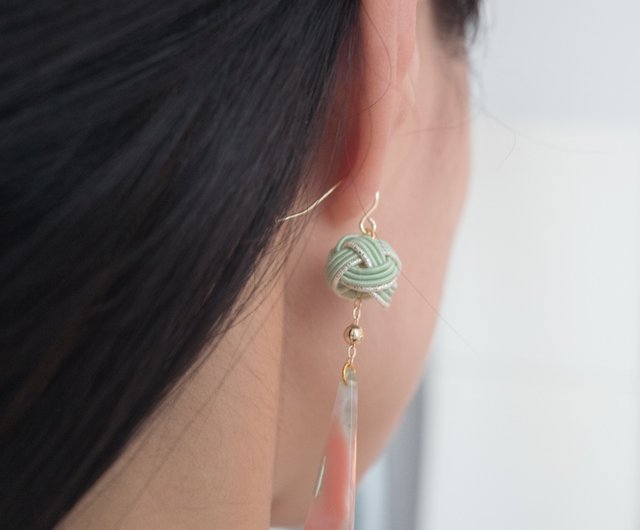ゆあ★水引ピアス＆イヤリング45点 楽天市場】水引 Mizuhiki 透華ピアス 山葵 5861-2 化粧箱入り 天