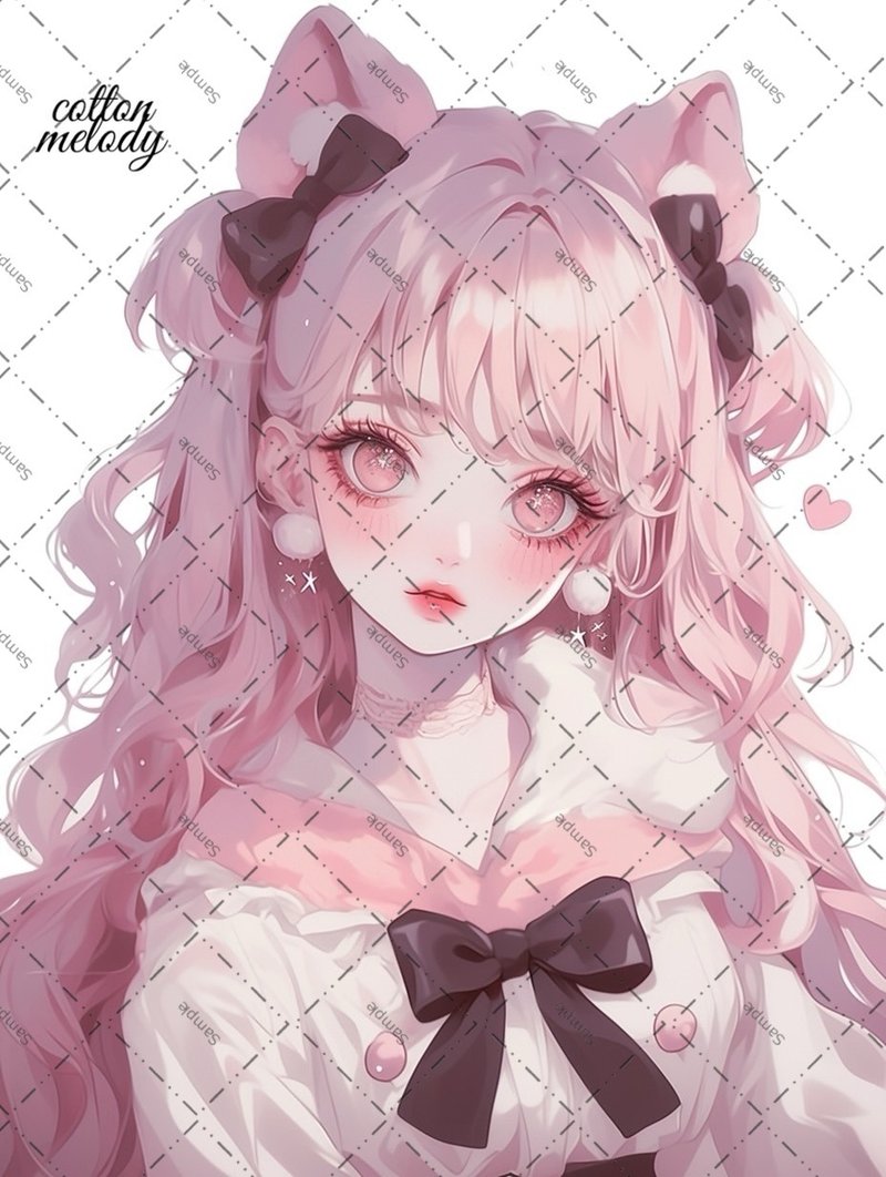 original sticker no.1900 人物ステッカー オリジナルステッカー オリジナル人物ステッカー 装飾ステッカー cotton melody - 貼紙 - 紙 