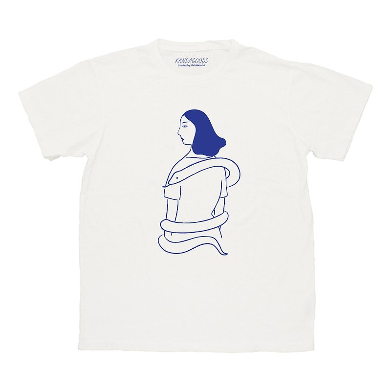 棉．麻 女 T 恤 藍色 - Sweet sin t-shirt