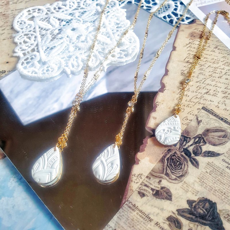 Athenian style | Y-shaped long necklace | Necklace - Earrings & Clip-ons - Pottery 