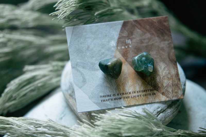 CRACK | 礦物系耳環 |  EARRINGS - 耳環/耳夾/耳骨夾 - 玉石 綠色