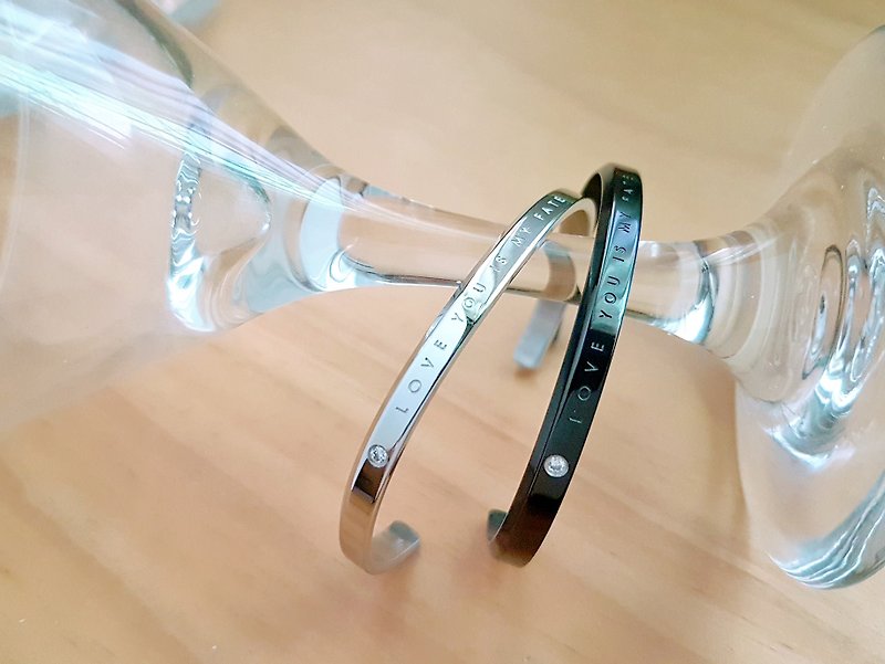 [Out of print product] Destined for men and women, stainless steel C-shaped open bracelet Steel Bangle - สร้อยข้อมือ - สแตนเลส สีเงิน