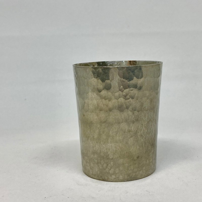 Sake cup/shochu cup/basic long pure tin cup (small cup), Qing Metallurgist hand-forged pure tin cup - แก้วไวน์ - โลหะ 