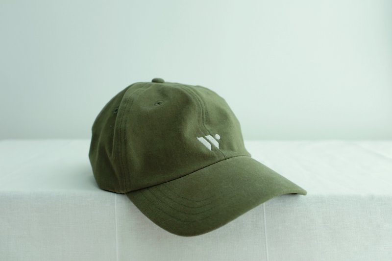 WHITEOAKFACTORY Classic retro basebal cap - Olive green - 帽子 - 聚酯纖維 綠色