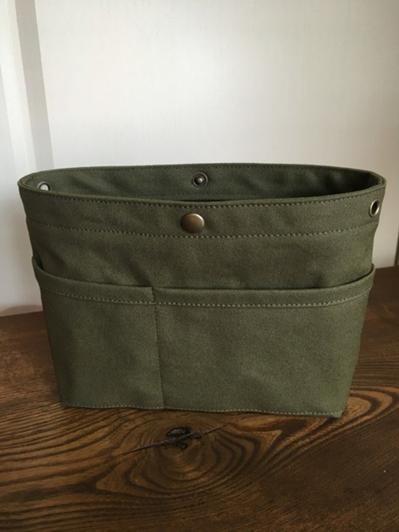 Kurashiki canvas inner bag Khaki that can be used as a bag-in-bag sacoche - อื่นๆ - ผ้าฝ้าย/ผ้าลินิน 