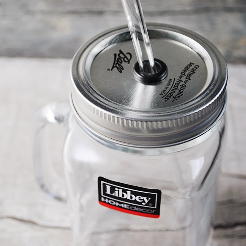 500cc re-engraved glass jar, mug, glass engraving customization (including 1 glass environmental protection straw) - แก้ว - แก้ว สีเทา