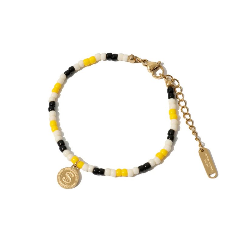 Billion Dollar Coin Bracelet • Yellow/ Black - Bracelets - Other Metals Black