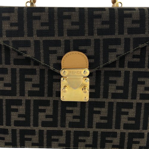 Fendi ズッカ　ハンドバッグ　ヴィンテージ FENDI ヴィンテージ ハンドバッグ ズッカ ブラウン キャンバス