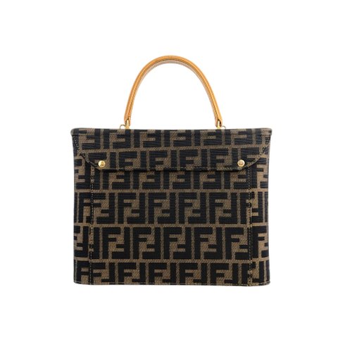 日本直送 名牌中古包 】FENDI フェンディ ズッカ ハンドバッグ
