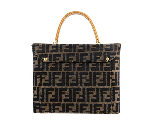 【美品】FENDI フェンディ ズッカ 2way ショルダーバッグ ヴァニティ 極 美品 箱 袋付き FENDI フェンディ ズッカ 柄 ロゴ レザー 本