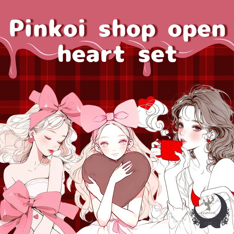 Pinkoi shop open 記念ハートセット - 貼紙 - 紙 