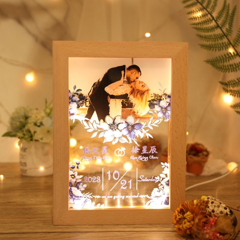 [MU Workshop] Wedding gift/Customized night light/Photo night light/ Acrylic night light/Girlfriend gift - โคมไฟ - วัสดุอื่นๆ 