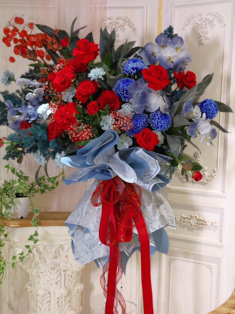 紅藍色高架花籃 - 盆栽/植栽 - 植物．花 紅色