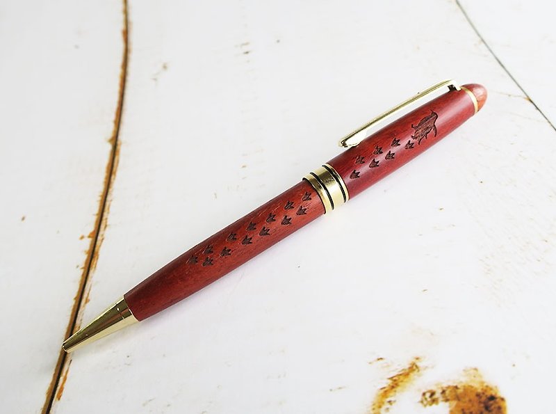 Penguin Paw Print Ballpoint Pen Rosewood Christmas Gift - Other Writing Utensils - Wood Brown