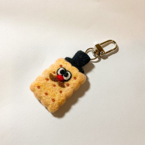 小小刺蝟手作工坊 餅乾先生羊毛氈airpod吊飾