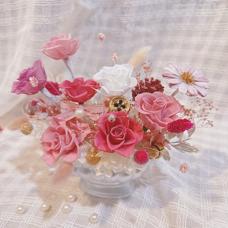 魅力粉紅聖誕盆花 / 聖誕禮物 / 交換禮物 - 乾燥花/永生花 - 植物．花 紅色