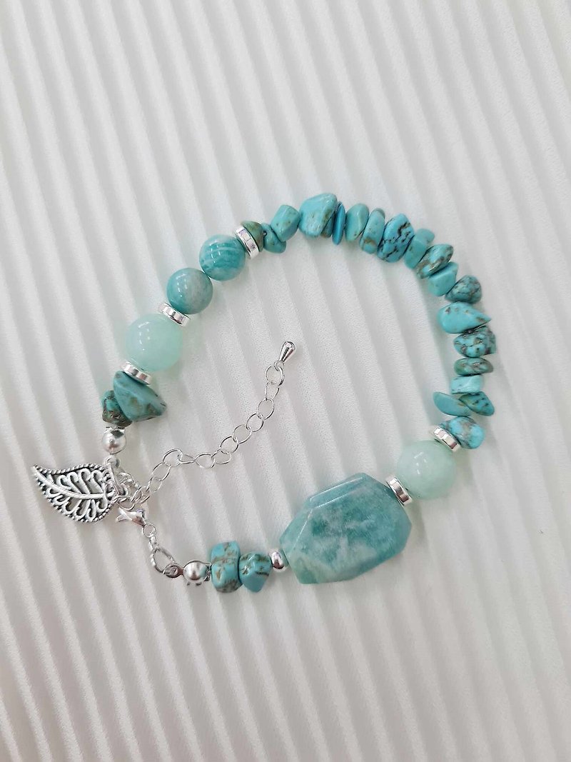 Bracelet Stone amazonite amazonite mint turquoise - Bracelets - Stone Green