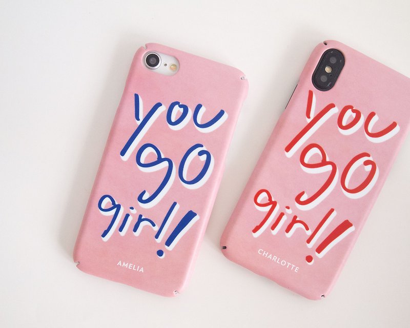 Personalized You Go Girl iPhone case 手機殼 เคสมือถือ - เคส/ซองมือถือ - พลาสติก สีแดง