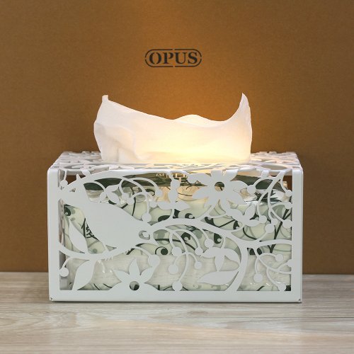 OPUS 東齊金工 【OPUS東齊金工】鵲上林梢- 金屬工藝面紙盒(白)/家飾/居家裝潢