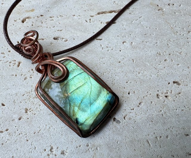 230152 ワイヤーラッピングラブラドライトブロンズラッピング