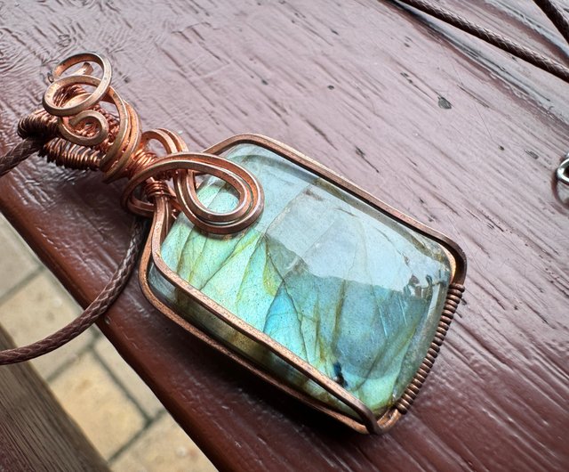 230152 ワイヤーラッピングラブラドライトブロンズラッピング