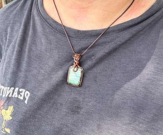 230152 ワイヤーラッピングラブラドライトブロンズラッピング