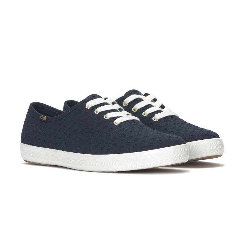 Keds Champion Mini Daisy Eyelet 迷你雛菊休閒鞋 寶石藍WF68967 - 女休閒鞋/帆布鞋 - 棉．麻 