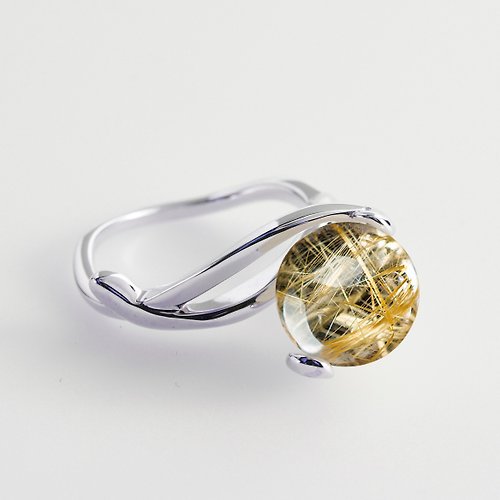 Majade Jewelry Design 金髮晶純銀戒指 黃色個性925銀飾品 質感銀器 黃色誕生石銀戒