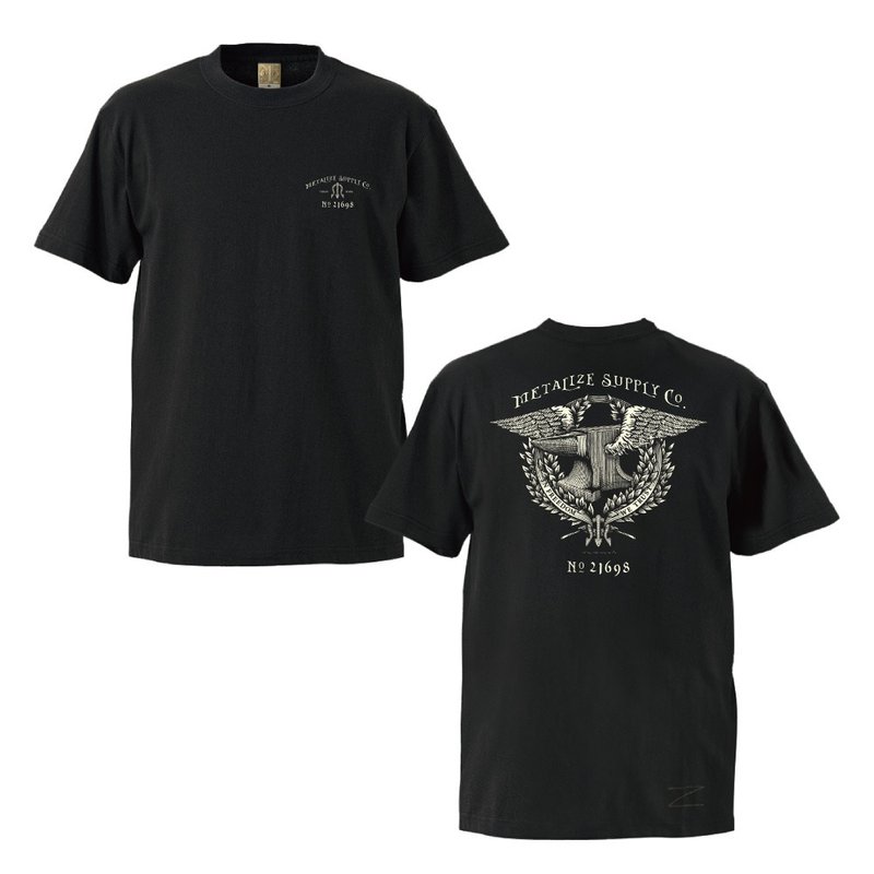 【METALIZE】FLYING ANVIL T-shirt - 男 T 恤 - 棉．麻 黑色