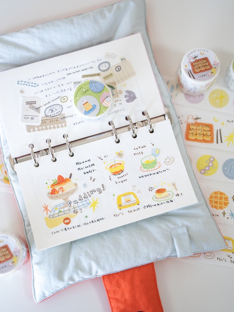 食谱 茶点 圆点 手帐胶带 自带离型纸5米卷 - 紙膠帶/和紙/PET - 紙 