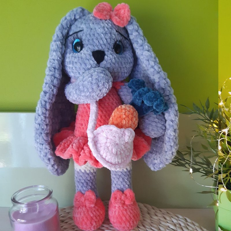 Bunny Crochet Pattern, Crochet pattern baby rabbit, Crochet PATTERN plush toy - 編織/羊毛氈/布藝 - 其他材質 多色