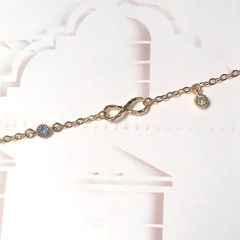 Infinite Gemstone(Three Types) | Infinite Mark | Golden Bracelet - Bracelets - Other Metals Gold