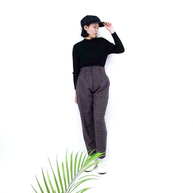 │ │ priceless knew blueberry grid VINTAGE / MOD'S - Women's Pants - Other Materials 