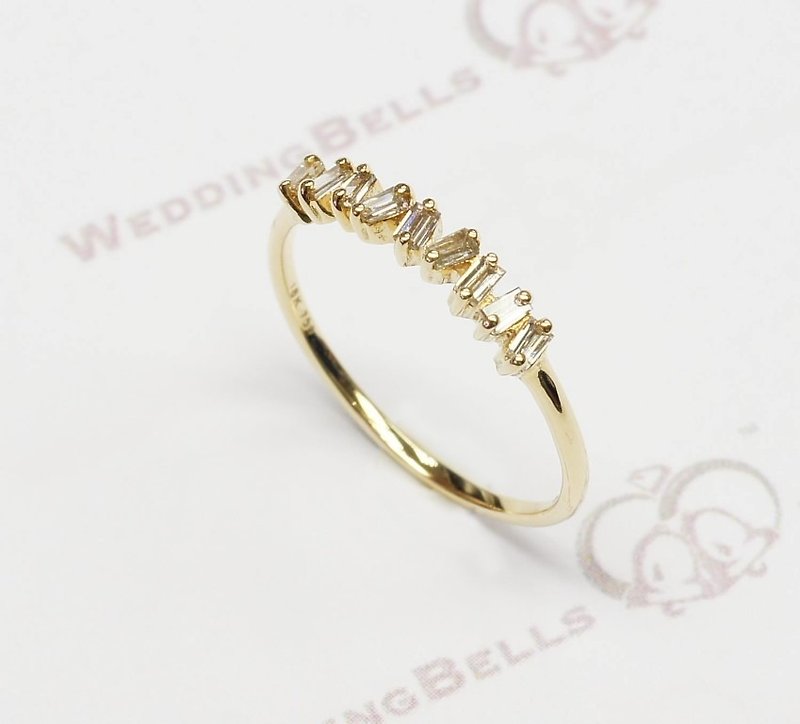 18K Yellow Gold Taper Cut Diamond Ring (free shipping) - แหวนทั่วไป - เพชร สีเหลือง