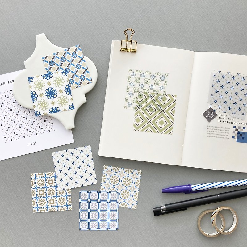 blue tile sticker - Stickers - Paper 