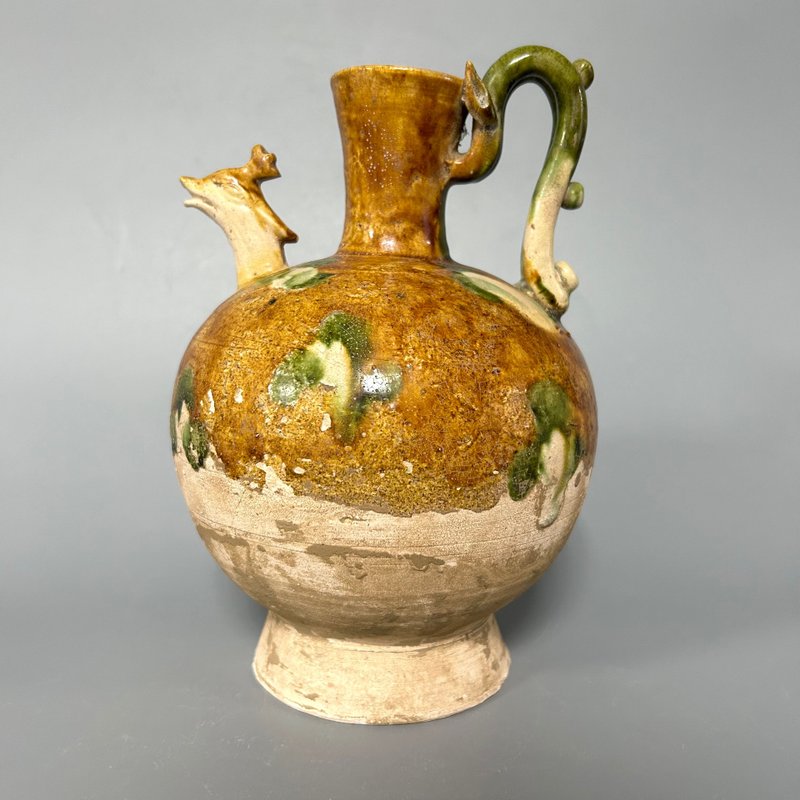 唐三彩獸首執壺 - 擺飾/家飾品 - 陶 卡其色