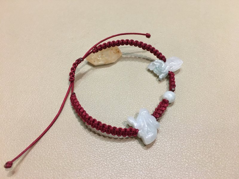 Rabbit and Sheep Zodiac Jade Bracelet - Suitable to wear in 2025, the Year of the Snake and the Year of the Pig. - Bracelets - Crystal 