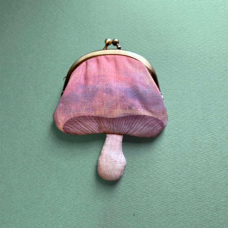 ムラサキシメジがま口 / kinoko gamaguchi purse - Lepista nuda -財布,小銭入れ,ポーチ, accessory case - 化妝包/收納袋 - 棉．麻 紫色