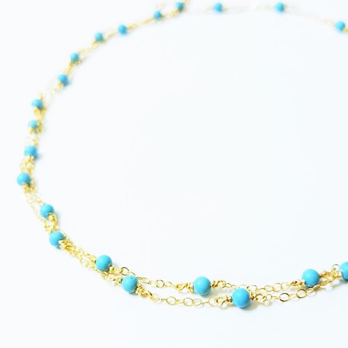 marina JEWELRY 14kgf*2WAY Turquoise station necklace/bracelet