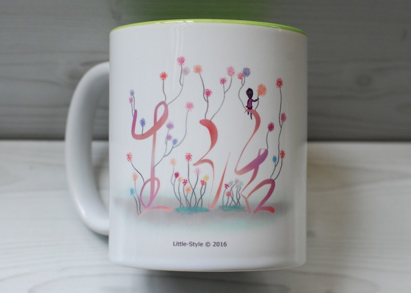 [Mug] lush blooming (customized) - แก้วมัค/แก้วกาแฟ - ดินเผา สีเขียว