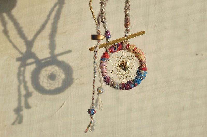 Dream catchers heart necklace// urban gypsy soul - Necklaces - Eco-Friendly Materials Red