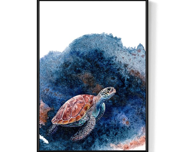油絵 絵画 【海森のウミガメ】 油絵 絵画【海森のウミガメ】 絵画 HR 通販 16211126｜Creema