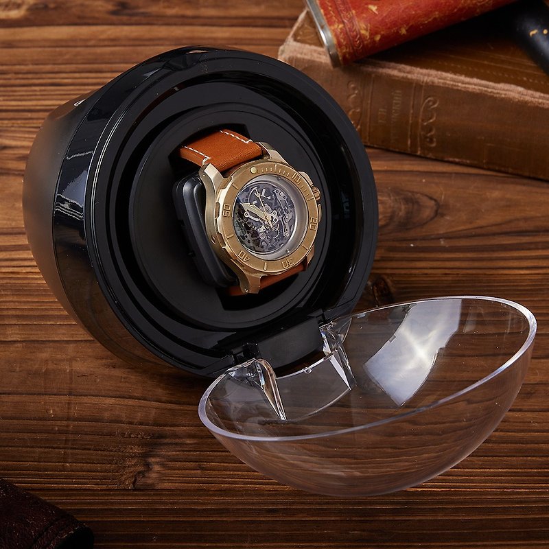 FIBER mechanical watch automatic winding watch box automatic winding box FB-SW01-6 - Men's & Unisex Watches - Stainless Steel Black